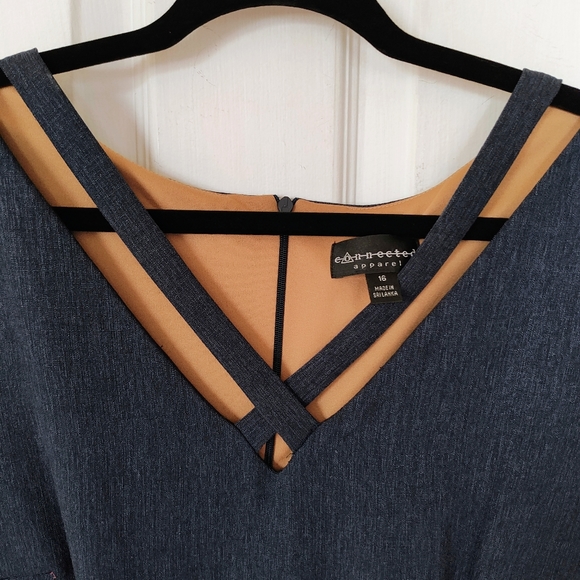 Connected Apparel Navy mix Dress - Picture 4 of 4